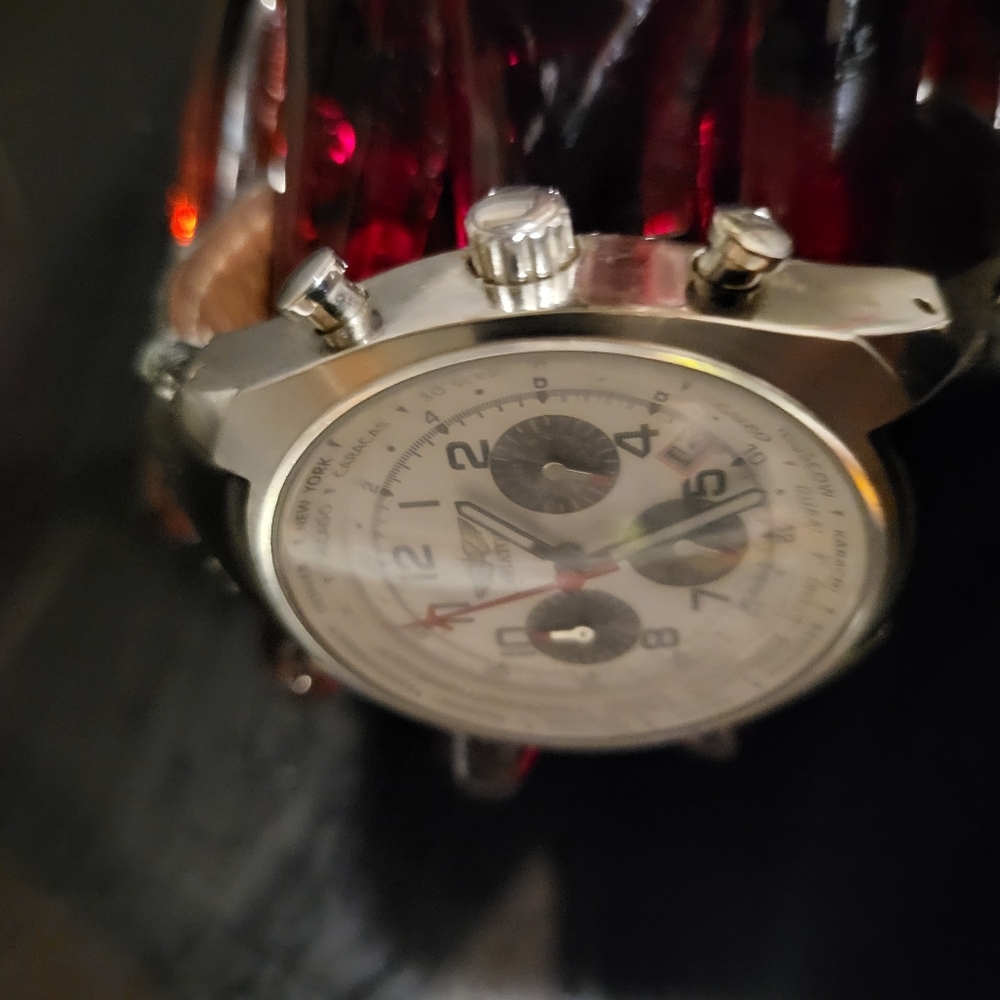 Aviator Chronograph Watch, Model Number AVW5839G4, 6 x Hands Dial, Leath… - Picture 6 of 9